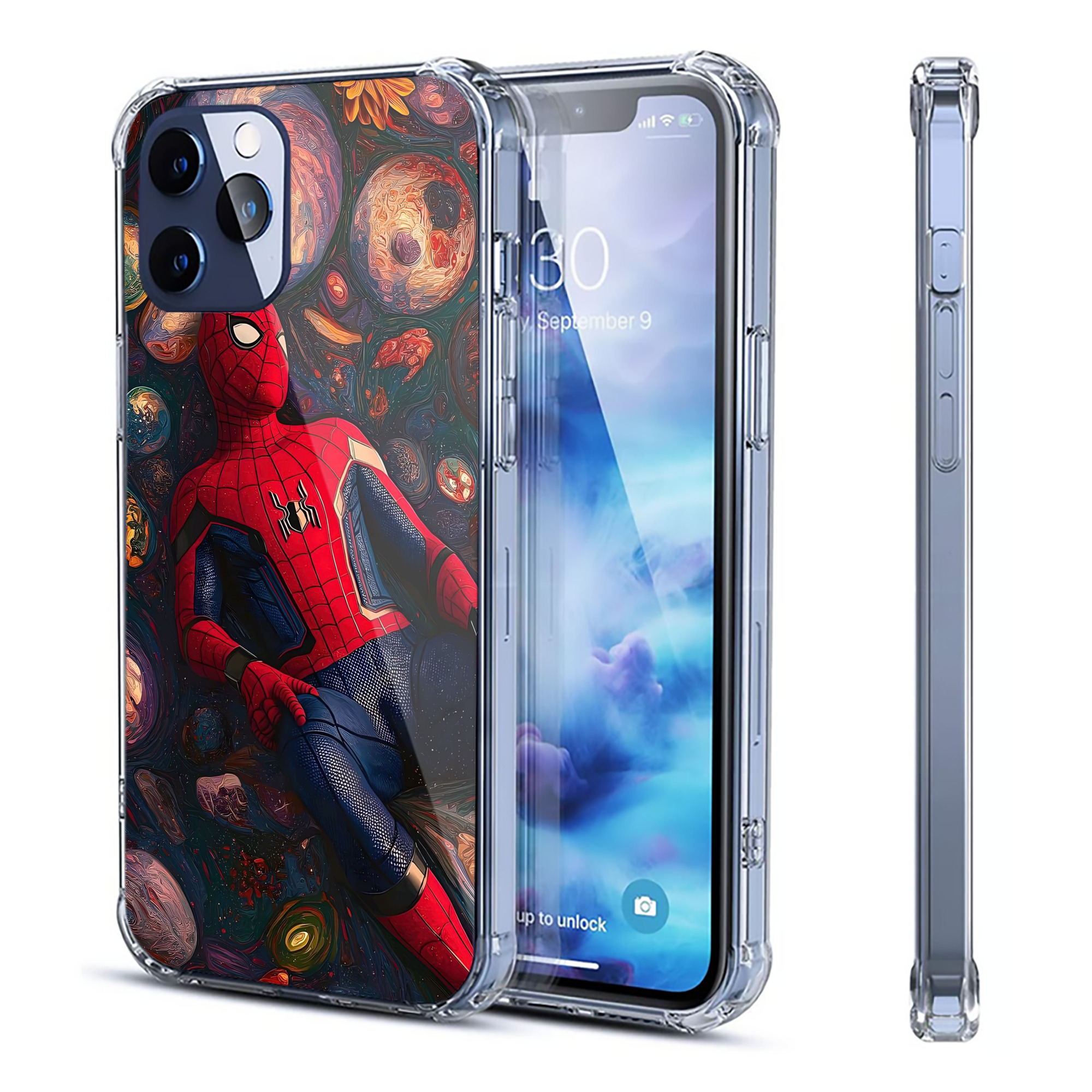 （画像用） Spider Man スパイダーマン 【iPhone 12シリーズ対応】透明スマホケース（クリアソフトケース）